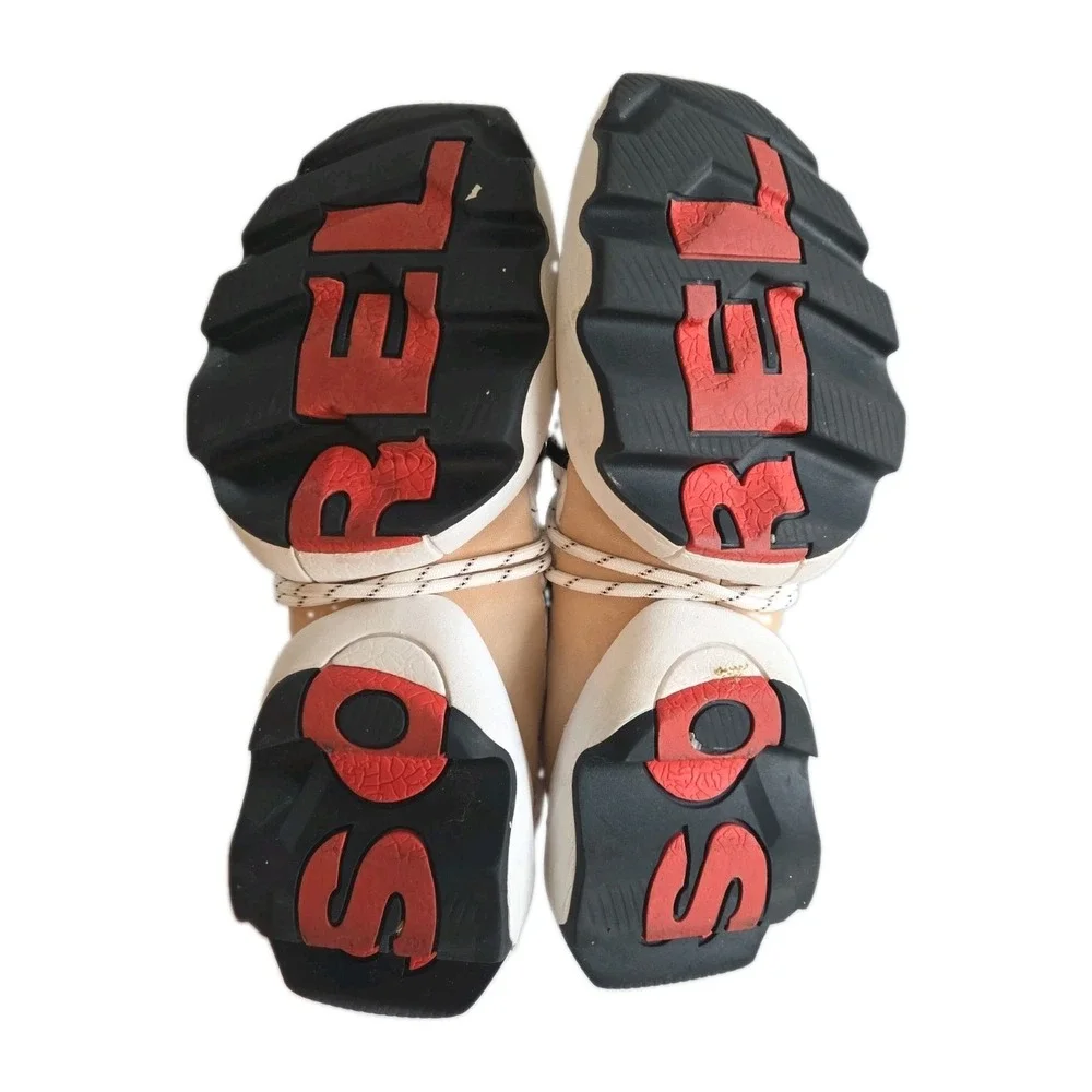 SOREL Kinetic Impact Lace Women's Sneaker Size 5 Cream Black Orange Mesh Lace-Up